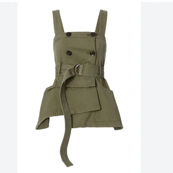 MARISSA WEBB Lani Trench Vest In Green NEW with Tags size Medium - Picture 4 of 16